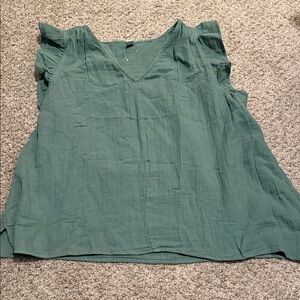 Old Navy Sage Green V-Neck Flutter Sleeve Blouse